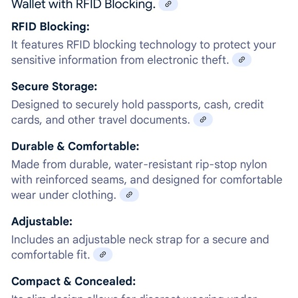 Venture 4TH Neck Pouch Travel Wallet RFID Blocking Passport Holder Gray/Black - Picture 11 of 15